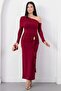 One-Shoulder Long Sleeve Sandy Dress K-262717