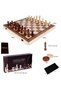 15 Inch Wooden Chess & Checkers Set, Magnetic Folding Chess Board with Storage, Portable Travel Board Game for Adults & Kids, Felt Interior, Wooden Chess Pieces, Family Strategy Game - 3