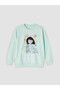 Vizyon New Season Green Crew Neck Printed Girls' Pajama Set - 2