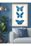 Blue Butterflies One Piece Wooden Framed Painting - 4