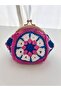 Handmade Crochet Knitted Coin Purse – Colorful Floral Pattern Mini Bag with Metal Clip - 2