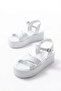 861-1005 White Daily Cross-Strap Heeled Women's Sandals - 3