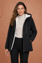 Women's Black Fur-Lined Water and Wind Resistant Hooded Winter Coat & Jacket - 2