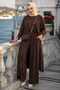 Triple Combed Cotton Suit Brown Hm2954 - 2