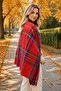 Plaid Pattern Long Winter Shawl 190X70 cm