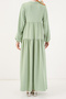 Women's Patterned Hijab Dress 1010 - E.Green - 3