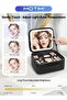 Makeup Bag with Mirror and Light,Leather Cosmetic Train Cases with Adjustable Dividers for Women, Artist and More - 2