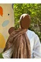 Hijab Cotton Soft Textured New Big Loop Pattern Jacquard Shawl Cinnamon - 4