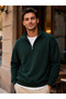 Men's Compact Combed Cotton Stand Collar Hooded Sweatshirt - 2