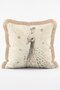 Mosaic Stone Textured Peacock Patterned Fringed Decorative Throw Pillow Cover