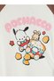 Alita City Lcw Kids White Combed Cotton Printed Short Sleeve Girls' T-Shirt with Difference in Color - 2