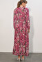 Women's Patterned Long Hijab Dress 1155 - Powder - 5