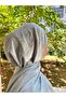 Hijab Cotton Soft Textured New Big Loop Pattern Jacquard Shawl Baby Blue - 2