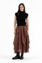 Women's Long Skirt with Tulle Fabric Detail and Elastic Waist Design - 2