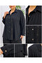 Plus Size Oversized Stone Detailed Pleated Shirt Collar Viscose Relaxed Cut Women's Two-Piece Set with Pants - 2