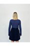 Velvet Zippered High Waist Mini Skirt - Navy Blue - 6