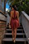Turtleneck Back Cutout Detailed Satin Women's Mini Dress 52125051 - 2