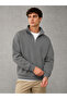 Men's Stand Collar Oversize Fit Compact Combed Cotton 3 Thread Sweatshirt - 2