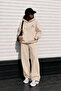Unisex Women's and Men's Movement Printed Oversize 3 Thread Hooded Sweatshirt and Baggy Sweatpants - 2