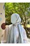 Hijab Cotton Soft Textured New Big Loop Pattern Jacquard Shawl Baby Blue - 3
