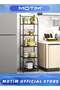 5-Layer Kitchen Sundries Storage Shelf Flower Pot Stand Free-Standing Metal Corner Rack Shelving for Kitchen & Living Room & Hallway (Black) - 6