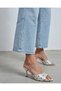 Women's polka dot pointed toe stiletto heel mules