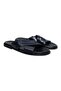 Dark Blue Genuine Leather Men's Slippers
