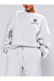Unisex Women's and Men's Chest Printed Oversize 3 Thread Crew Neck Sweatshirt and Baggy Sweatpants - 3