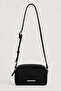 Black Suede Women's Crossbody Bag - 3