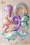 Mermaid Concept Balloon Set for 9 Years Old - 7 Pieces Extra Large Size Purple Color Number Balloon Sea Horse Whale and Rainbow Foil Balloon Set Birthday Party Decoration Set