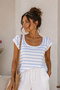 Striped U-Neck T-Shirt
