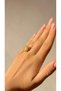 Gold Color Pink Opal Stone Women's Steel Adjustable Stress Ring - 4