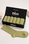 Men's Green Outdoor Socks 6 Pairs Boxed Cotton Long Socks - 3