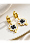 Clover Figured Gold Color Steel Earring Set