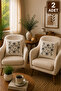 2 Piece Punch Cushion Cover 43X43 cm – Decorative Embroidered Cushion Set