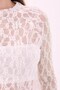 Crep Women's Lace Fabric High Neck Transparent Long Sleeve Crop Blouse - 4