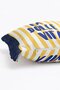 La Dolce Vita Written Yellow Navy Blue Italian Themed Striped Fringed Throw Pillow Cover - 5