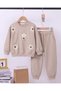 Girl's Winter 3-Strand Embroidered Floral Embroidered Tracksuit Set for Ages 5-6-7-8-9-10-11-12-13