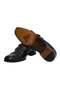 Black Color Laceless Genuine Leather Men's Shoes - 3