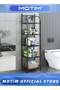 5-Layer Kitchen Sundries Storage Shelf Flower Pot Stand Free-Standing Metal Corner Rack Shelving for Kitchen & Living Room & Hallway (Black) - 5