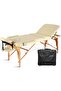 3 Section Portable Massage Table, Height Adjustable Professional 185 x71 cm Massage Bed Portable Face Spa Bed 3-Piece with Free Wheeled Carry Case, Weight 17.8kg(Table only)