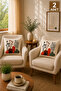 2 Piece Punch Cushion Cover 43X43 cm – Decorative Embroidered Cushion Set