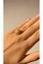 Gold Color Pink Opal Stone Women's Steel Adjustable Stress Ring - 2