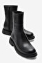 Zarolin Women's Genuine Leather Zippered Boots Black Flotter Leather