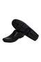 Black Color Laceless Genuine Leather Men's Shoes - 3