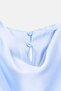 Women's Satin Padded Draped Tie-Back Blouse - 5