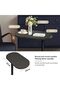 Taimi End Table, Wood and Metal, C-Shaped, Space-Saving, Multifunctional, Easy-Clean, Multifunctional, B - 3