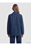 Lcw Vision Indigo Shirt Collar Ornament Buttoned Women's Jean Jacket - 4