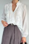 Women's High Neck Ruffled Volan Blouse - 2