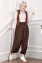 Adjustable Waist and Leg Shalwar Trousers in Tan